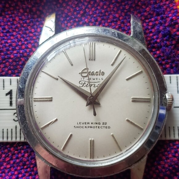Vintage Swiss "Exacto Fino" mecganical watch in excellent working condition - Picture 2 of 10
